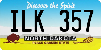 ND license plate ILK357