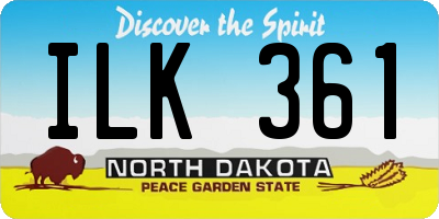 ND license plate ILK361