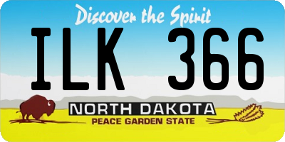 ND license plate ILK366