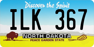 ND license plate ILK367