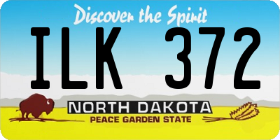ND license plate ILK372