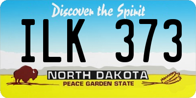 ND license plate ILK373