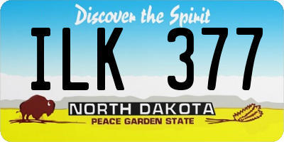 ND license plate ILK377