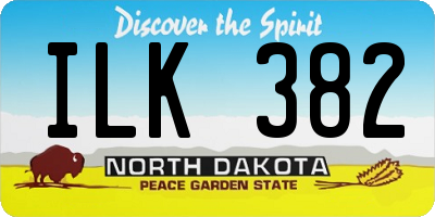 ND license plate ILK382