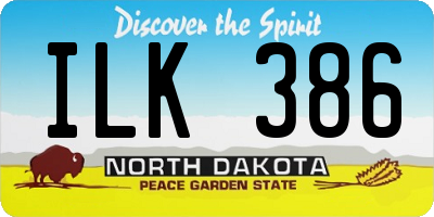 ND license plate ILK386