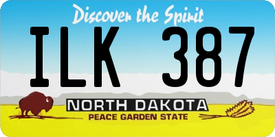 ND license plate ILK387