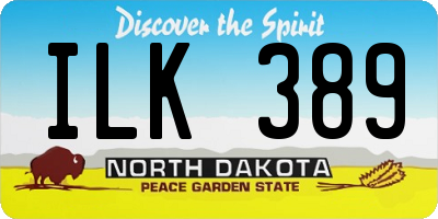 ND license plate ILK389