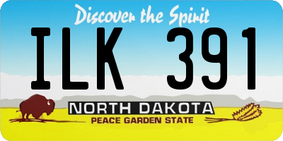 ND license plate ILK391