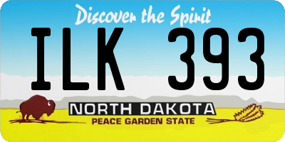 ND license plate ILK393