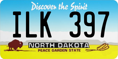 ND license plate ILK397