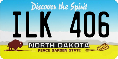 ND license plate ILK406