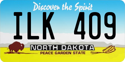 ND license plate ILK409