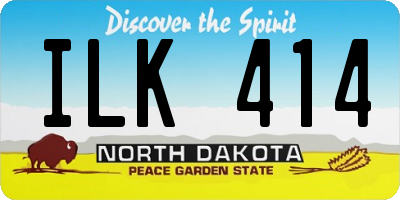 ND license plate ILK414