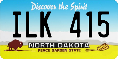 ND license plate ILK415