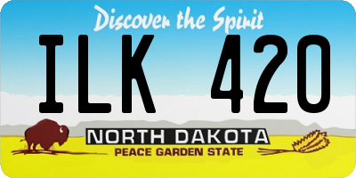 ND license plate ILK420