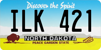 ND license plate ILK421