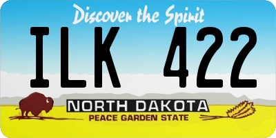 ND license plate ILK422