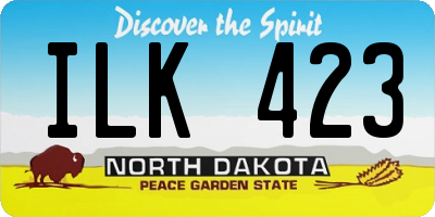 ND license plate ILK423