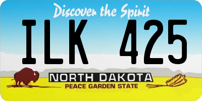 ND license plate ILK425
