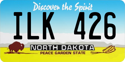 ND license plate ILK426