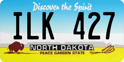 ND license plate ILK427
