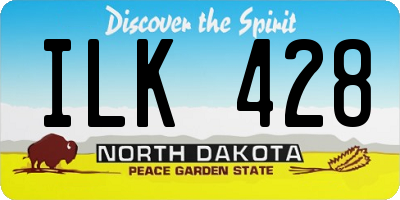 ND license plate ILK428