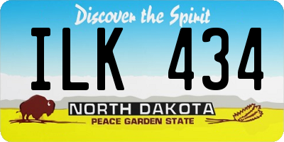 ND license plate ILK434
