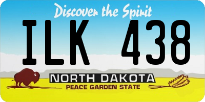 ND license plate ILK438