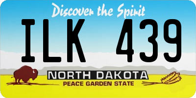 ND license plate ILK439