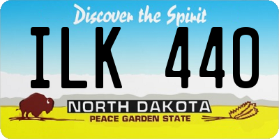 ND license plate ILK440