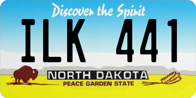 ND license plate ILK441