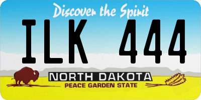 ND license plate ILK444