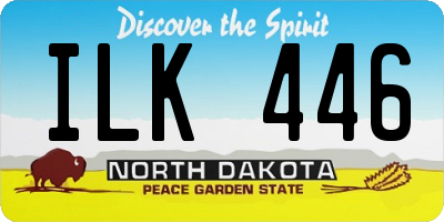 ND license plate ILK446