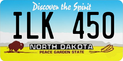 ND license plate ILK450