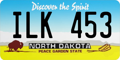 ND license plate ILK453