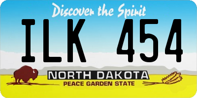 ND license plate ILK454