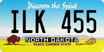 ND license plate ILK455