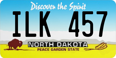 ND license plate ILK457