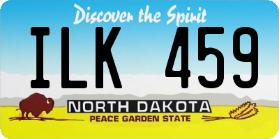 ND license plate ILK459