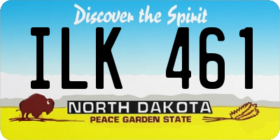 ND license plate ILK461