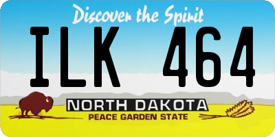 ND license plate ILK464