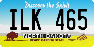 ND license plate ILK465