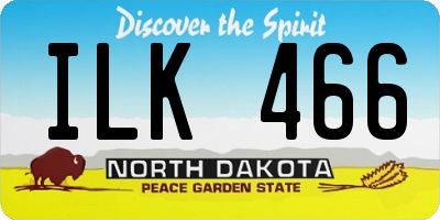 ND license plate ILK466