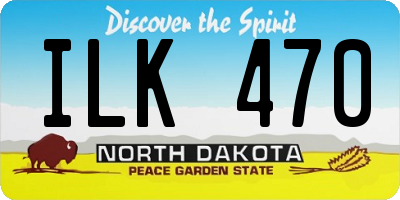 ND license plate ILK470