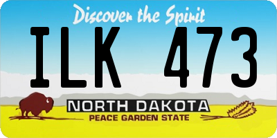 ND license plate ILK473