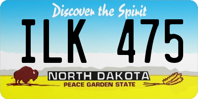 ND license plate ILK475