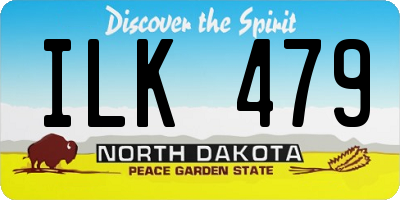 ND license plate ILK479