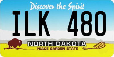 ND license plate ILK480