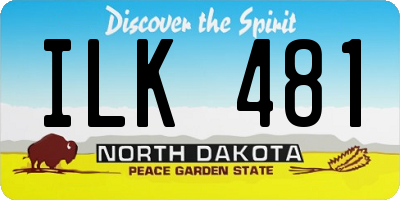 ND license plate ILK481