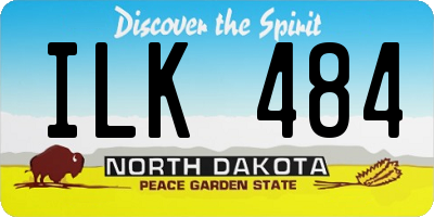 ND license plate ILK484